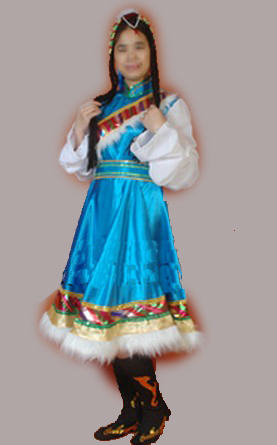藏族服饰蓝色裙